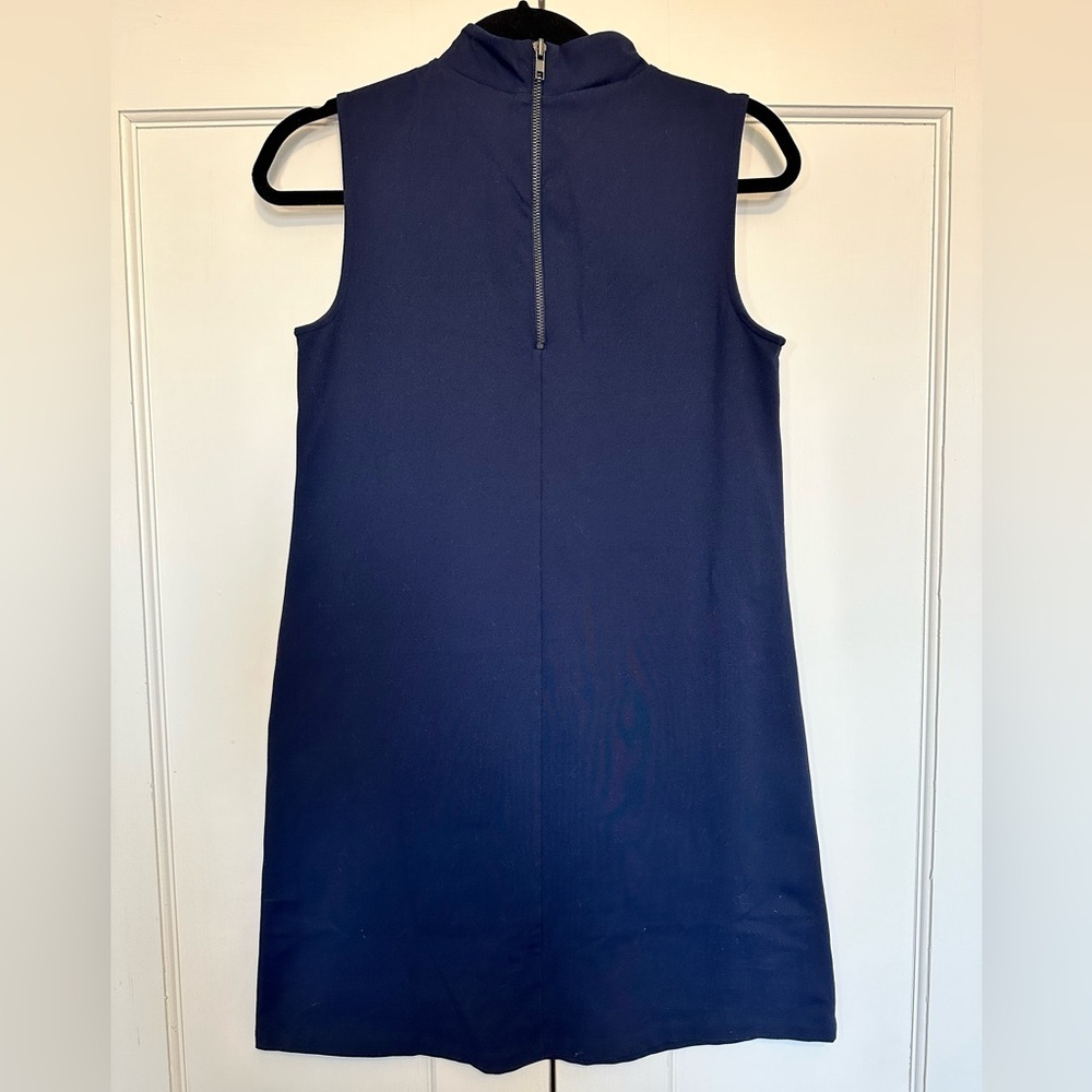 CYNTHIA ROWLEY High Neck/ Mock Neck Navy Blue Dress, Size 4 - Picture 3 of 8